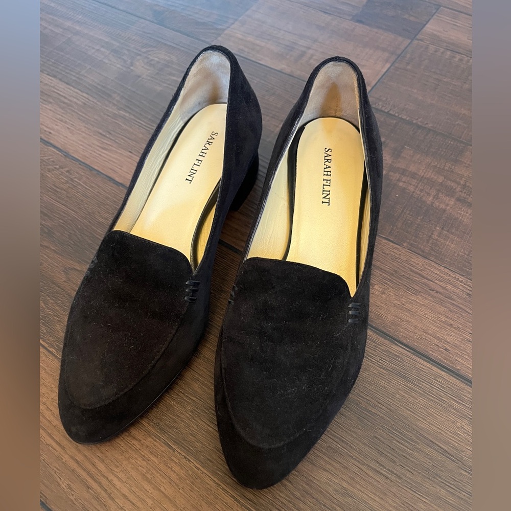 Sarah Flint Rosie Black Suede Loafers EU 34.5